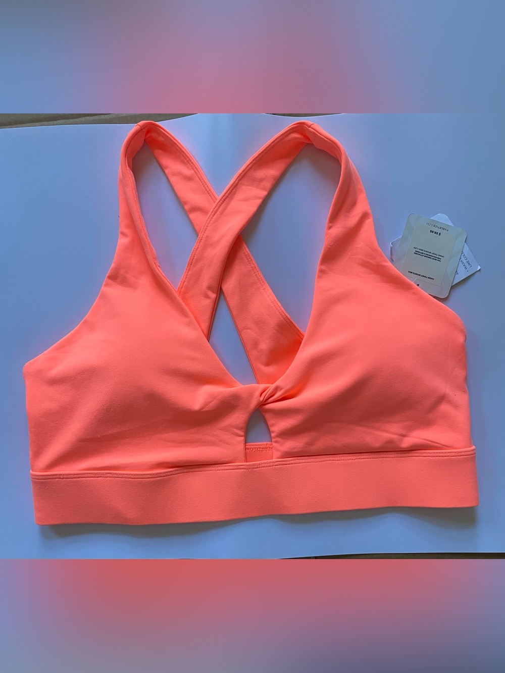 Fabletics Coral Twist-Front Cross-Back Sports Bra